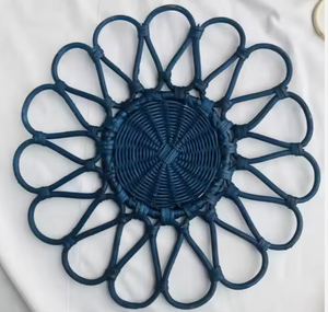 Vietnamese Natural Rattan Bamboo <b>Placemats</b> Water Hyacinth <b>Seagrass</b> Coasters Wedding Heat Insulation Wicker Crafts Handmade Viet - Product Image 5