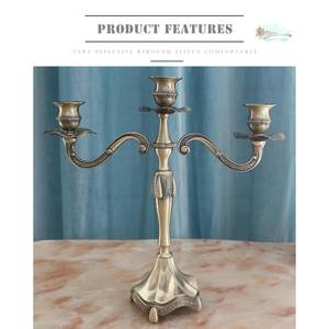 Candelabro de Metal Retro de oro alto, candelabro de centro de mesa de boda, candelita - Product Image 2