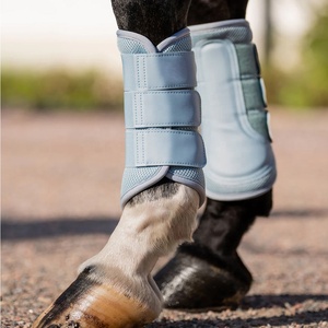 Botas de protección de tendones de caballo con malla, para equitación, equipo ecuestre, herramientas, color gris - Product Image 5