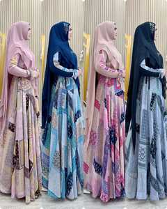 Meilleure vente ensemble modeste de robe de prière non-tissé gracieux charisme mosaïque Khimar Patchwork élégant service OEM naturel en couches complètes - Product Image 6