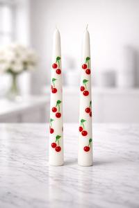 Hand-Painted Soy Wax Cherry Blossom Taper <b>Candles</b>-Smokeless for Christmas <b>Birthdays</b> Cozy Dinner Parties & Thoughtful Gifts - Product Image 2