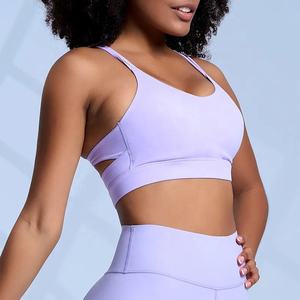 Sujetador Deportivo Sin Costuras de Alta Calidad, Color Morado Claro, OEM 2026, Venta al Por Mayor, Personalizado, con Gran Soporte, para Gimnasio y Fitness, Ropa Deportiva Femenina - Product Image 3