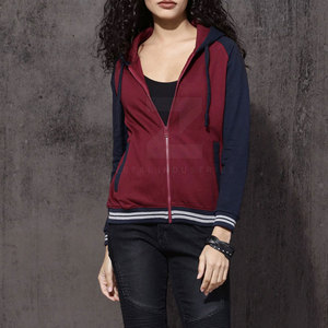Pakistán fabricado de alta calidad transpirable invierno Casual Mujer con capucha cremallera sudaderas con capucha 100% algodón - Product Image 4