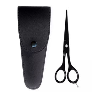 Tijeras de corte de pelo de peluquero profesional 5,5 cuchillas afiladas de acero inoxidable con revestimiento de Color Negro Bolsa De cuero tipo de belleza - Product Image 1