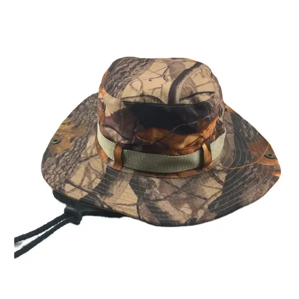 Safari Bucket Sun Hats Lightweight Hunting Wide Brim Adjustable Strap Super Breathable Mesh Fishing Boonie Hat For Men