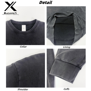 Pull-over décontracté d'hiver pour homme en molleton 100% coton, coupe classique, doublure thermique personnalisée, imprimé design écologique, couleur unie - Product Image 2