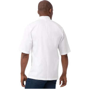 Abrigo de chef de media manga transpirable con botón elegante para profesionales culinarios restaurante Hotel cocina uniforme ropa de trabajo - Product Image 2