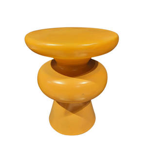 Tabouret rond en bois accessoires réglables polonais rouge pour meubles de bureau d'intérieur en vrac personnalisé fabriqué à la main en vrac - Product Image 3