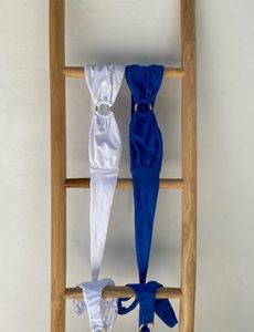 Conjunto de Bikini de Dos Piezas Elegante y Sexy para Mujer, Color Lila, con Apliques de Encaje y Borlas con Pedrería - Product Image 3