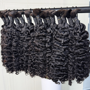 Cheveux humains bouclés noirs naturels en vrac sans trame 100g, pointes pleines, pour tresses bohèmes et tresses au crochet - Product Image 1