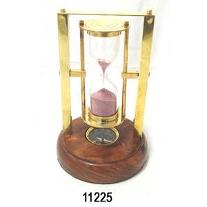 Premium Look <b>Sand</b> Timer <b>Hourglass</b> Sextant Design Shape Top with Golden Powder Coting Manufacturing Wholesale - Product Image 5