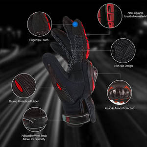 Gants de moto en cuir de protection confortables toutes saisons Rembourrage de sécurité renforcé Gants de moto en cuir pour équipement de moto - Product Image 2