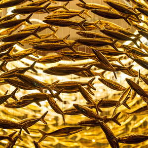 Lustre rectangulaire moderne <span class=keywords><strong>en</strong></span> céramique <span class=keywords><strong>blanche</strong></span>, design artistique poisson, style côtier, pour restaurants et écoles - Product Image 6