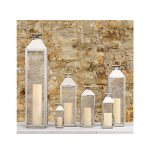 Ensemble de 2 lanternes suspendues en métal et en verre, design élégant fait à la main, parfait pour la décoration intérieure élégante, les mariages et les événements spéciaux - Product Image 6