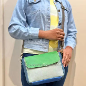 Nouveau sac à bandoulière en cuir recyclé occidental Multi couleur sac à main de vente chaude femmes élégant Unique sac à bandoulière multicolore - Product Image 2