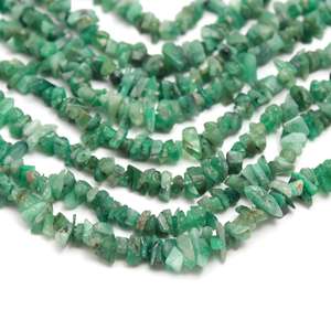 ลูกปัดมรกตธรรมชาติแบบไม่เจียระไนเรียบขนาด3-5มม. ลูกปัดมรกตสำหรับทำเครื่องประดับ - Product Image 1