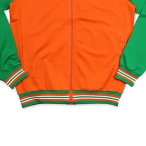 Conjunto Atlético unisex naranja y verde con cremallera completa, chándal pesado, chaqueta y pantalones con capucha de invierno, conjunto Jogger unisex - Product Image 5