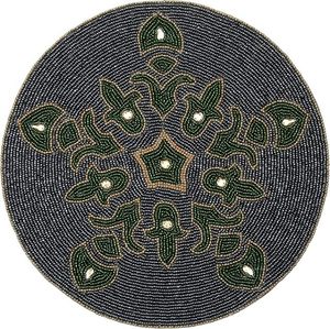 Handcrafted Round <b>Beaded</b> <b>Placemats</b> for Dining Table Wedding Christmas Decoration Family Gathering Parties - Product Image 1