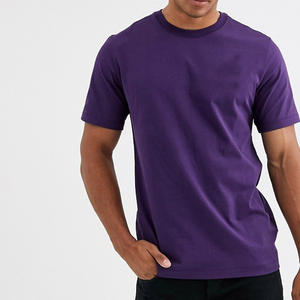 T-Shirt à col rond pour homme, 100% coton, de l'usine, vente en gros, haute qualité, Logo imprimé personnalisé, uni - Product Image 3