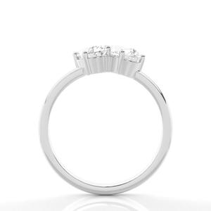 Vente en gros personnalisé 14k solide or blanc femmes bagues de fiançailles ovale et poire taille laboratoire diamant cultivé luxe mariage bague fine - Product Image 4