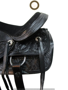 Selle de cheval de course de baril en cuir DD occidental de qualité supérieure fabriquée à la main légère et confortable pour l'équitation de performance de rodéo - Product Image 4