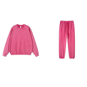 <b>Tracksuits</b> Custom Acid Wash Hoodies Set Crewneck Sweatshirt Set <b>Plain</b> <b>Tracksuit</b> for Printing Manufacturer OEM ODM Process Impex - Product Image 5