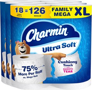 Papel Higiénico Charmin Ultra SoftCushiony Touch, 12 Rollos Mega XL Familiares = 84 Rollos Regulares - Product Image 5