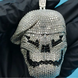 Pendentif en argent sterling 925 serti de diamants en moissanite, bijoux hip hop - Product Image 4