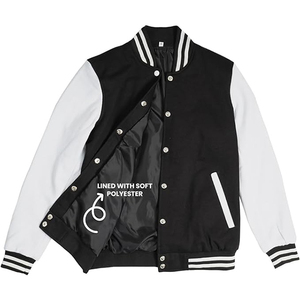 Chaqueta universitaria de mujer con logotipo personalizado al por mayor, Jersey corto de invierno de talla grande para mujer, chaqueta universitaria de lana, ropa informal para mujer - Product Image 4