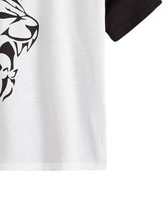 เสื้อยืดลายกราฟิกสิงโตขาวดำ แขนแร็กแลน สไตล์ลำลอง สตรีทแวร์ ผ้าฝ้าย แขนสั้น แฟชั่นฤดูร้อน ทรงโอเวอร์ไซส์ ใส่ได้ทั้งชายและหญิง - Product Image 6