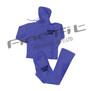 Applique Patch à capuche pantalons de survêtement survêtement hommes deux pièces broderie évasée survêtement Logo personnalisé Gym Jogger - Product Image 2