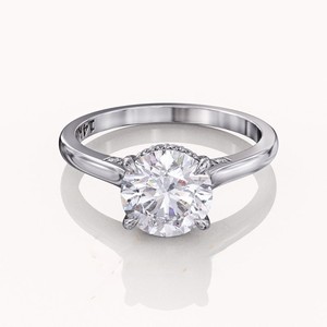 Vente en gros D Color Vvs1 Diamants naturels Bagues Halo cachées taille ovale 18k 14k 9k Bagues de fiançailles de mariage de luxe pour femmes OEM - Product Image 2