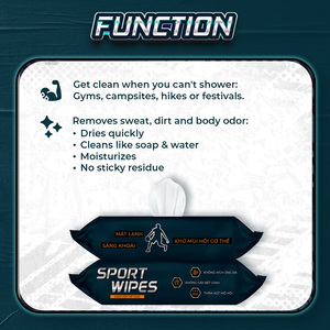 High Quality Ecowipes Mint Scented Anti-Sweat Wet Wipes Non-Woven Spunlace Sport Wipes Effective for Removing Sweat Dirt Body - Product Image 4