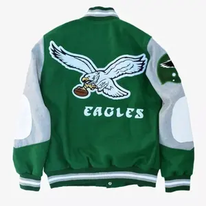 HOT DEAL! OEM ODM Winter Wool Embroidery Lettermen <b>Vintage</b> <b>Varsity</b> College <b>Jacket</b> for Men University Letterman Bomber <b>Jacket</b> - Product Image 3