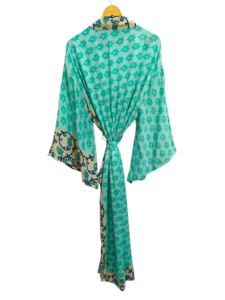 Luxury High demanded Bathrobe <b>Silk</b> Sari <b>Kimono</b> Vintage Sari Robe Soft Beach Party Gown Indian Handmade <b>Silk</b> <b>Kimono</b> for sale - Product Image 5