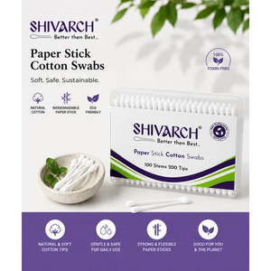 Cotton Swabs 100-Pack Paper Stick Flat Box <b>Hygienic</b> Packaging - Product Image 1