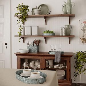 Plateaux de service en tôle galvanisée, ensemble personnalisé de 3 plateaux ovales noirs, service à domicile, hôtel, restaurant - Product Image 3