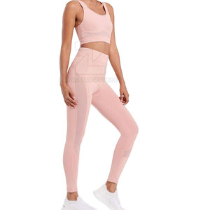 Conjunto de Yoga para Mujer, Ropa Deportiva para Gimnasio, Talla Personalizada, Diseño Sólido con Logotipo Frontal, 2 Piezas, Transpirable y Ecológico - Product Image 3