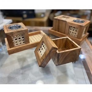 Quemador de Bakhoor Árabe Tradicional, Forma Ovalada, Madera de Acacia Tejida, Ratán, Religioso, Ecológico, Hecho a Mano, Elegante, Fragancia para el Hogar - Product Image 5