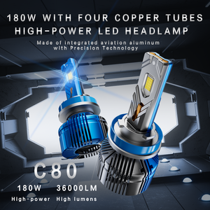 HAIZ - Faro LED C80 Súper Brillante de 180 W, 36000 lm, H7, H11, 9005, 9006, H4, Accesorios para Sistemas de Iluminación de Automóviles, Bombillas LED para Automóviles - Product Image 5