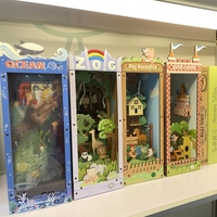Offre Spéciale fabricant en gros 3D Puzzle en bois serre-livres bricolage livre coin étagère insérer décor modèle Kit de construction 3D Puzzle en bois