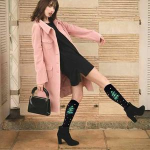 Calcetines para correr de poliéster alto para hombre y mujer, Navidad, hasta la rodilla, autocalentamiento térmico personalizable - Product Image 6