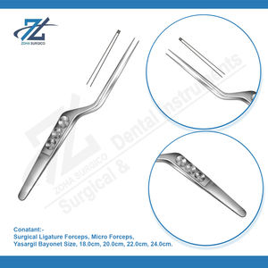 Micro fórceps Yasargil de acero inoxidable de alta calidad Manual en forma de bayoneta 0,6mm 1x2, 18,0 cm Instrumento quirúrgico básico para cirugía - Product Image 4