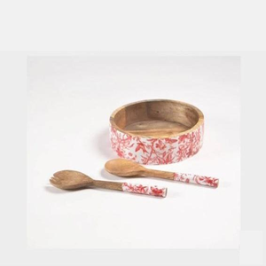 Tazón Redondo de Madera Maciza Pulida Natural con Juego de Servidores de Ensalada, Ligero - Mejor Precio - Product Image 4