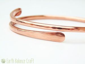 Woman <b>Men</b> Red Cooper Bracelet matte finish cuff Bracelet 100% Pure Cooper Quantum Energy Bracelet - Product Image 3