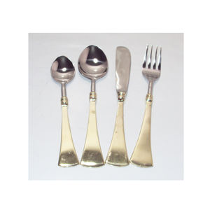 Juego de cubiertos de estilo moderno elegante dorado decorativo, utensilios de cocina con pulido brillante/niquelado, juego de cubiertos de lujo para mesa de boda - Product Image 1