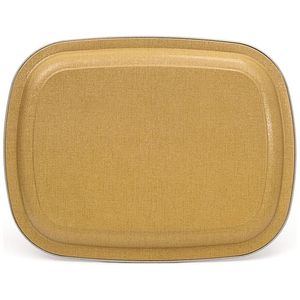 Cafetería Kontensan Vintage©-Inspirado Diseño de textura de lino Bandeja rectangular de metal de 235x305mm Bandeja de café de madera decorativa elegante - Product Image 2