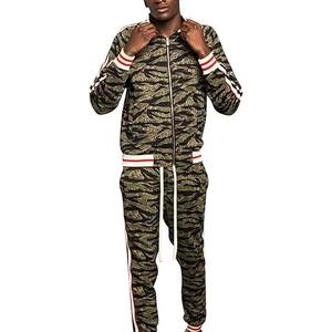 Ensemble de survêtement d'hiver pour homme en coton biologique, fermeture éclair, respirant, léger, polaire, à capuche, jogging, décontracté, athlétique - Product Image 4