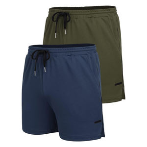 Nuevos pantalones cortos deportivos de verano para hombre, pantalones cortos sueltos de malla para gimnasio, para culturismo, Fitness informal, playa, al aire libre, antiarrugas, sólido - Product Image 1