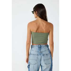 Stone Embellished Seamless Strapless Crop <b>Top</b> - Product Image 5